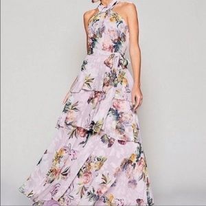 Alex Marie Maxi Chiffon Floral Dress